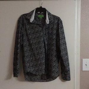 Black and White Patterned Button Down